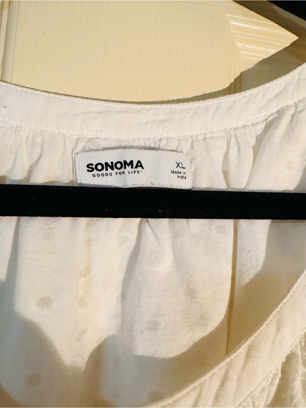 Sonoma White Eyelet Button-Front Puff Sleeve Blouse XL - Picture 3 of 6